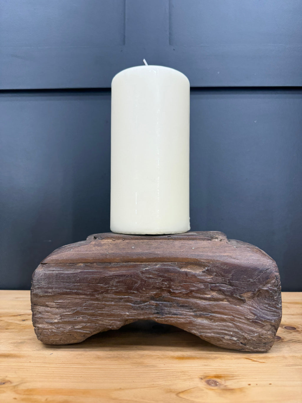 Rustic Wooden Candle Holder Reclaimed Farmhouse Decor