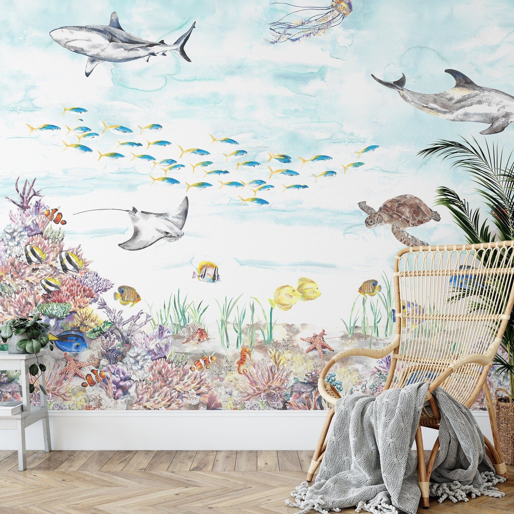 Coral Reef Underwater Mural Wallpaper