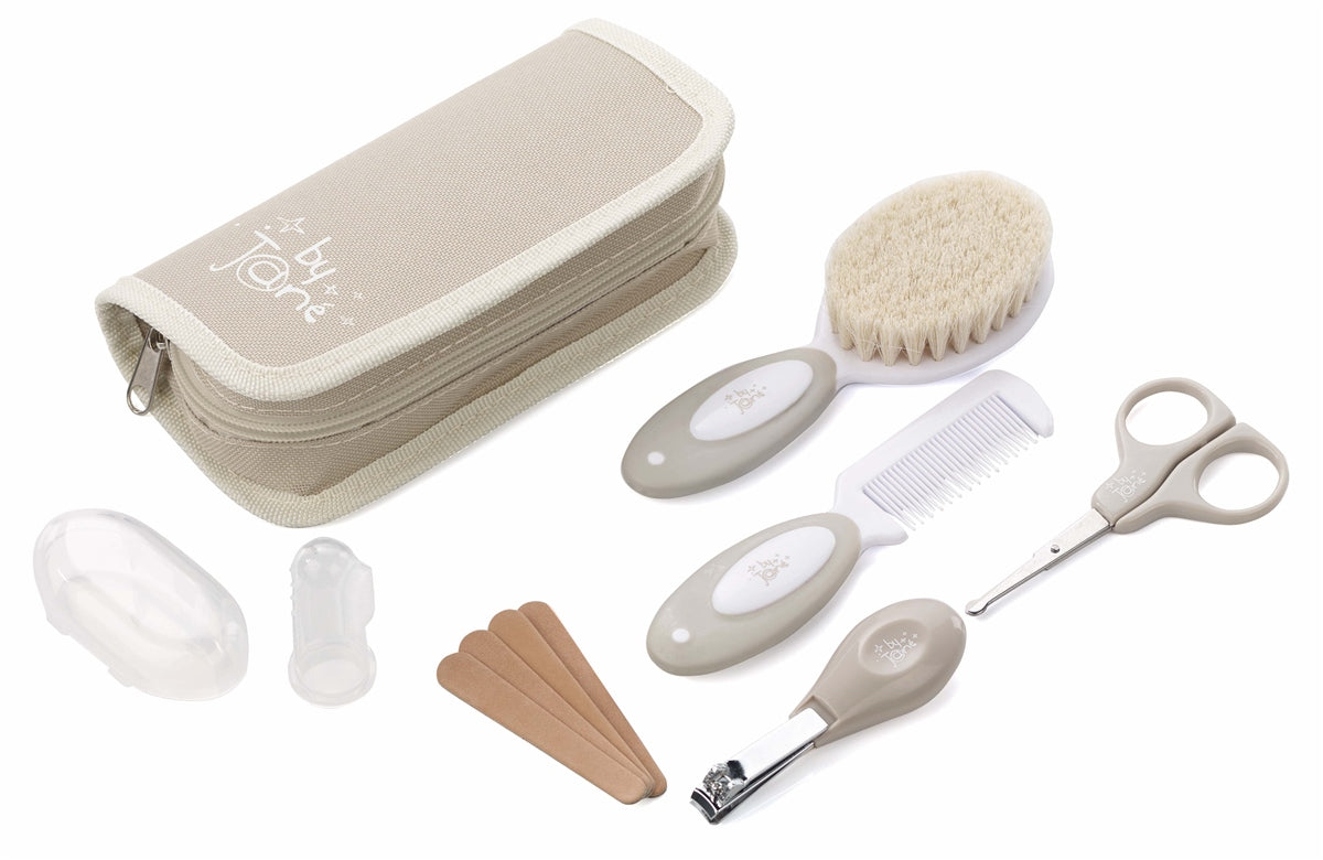 Baby Hygiene Care Set with Zip Toilet Bag, 8 Piece Newborn Grooming Kit