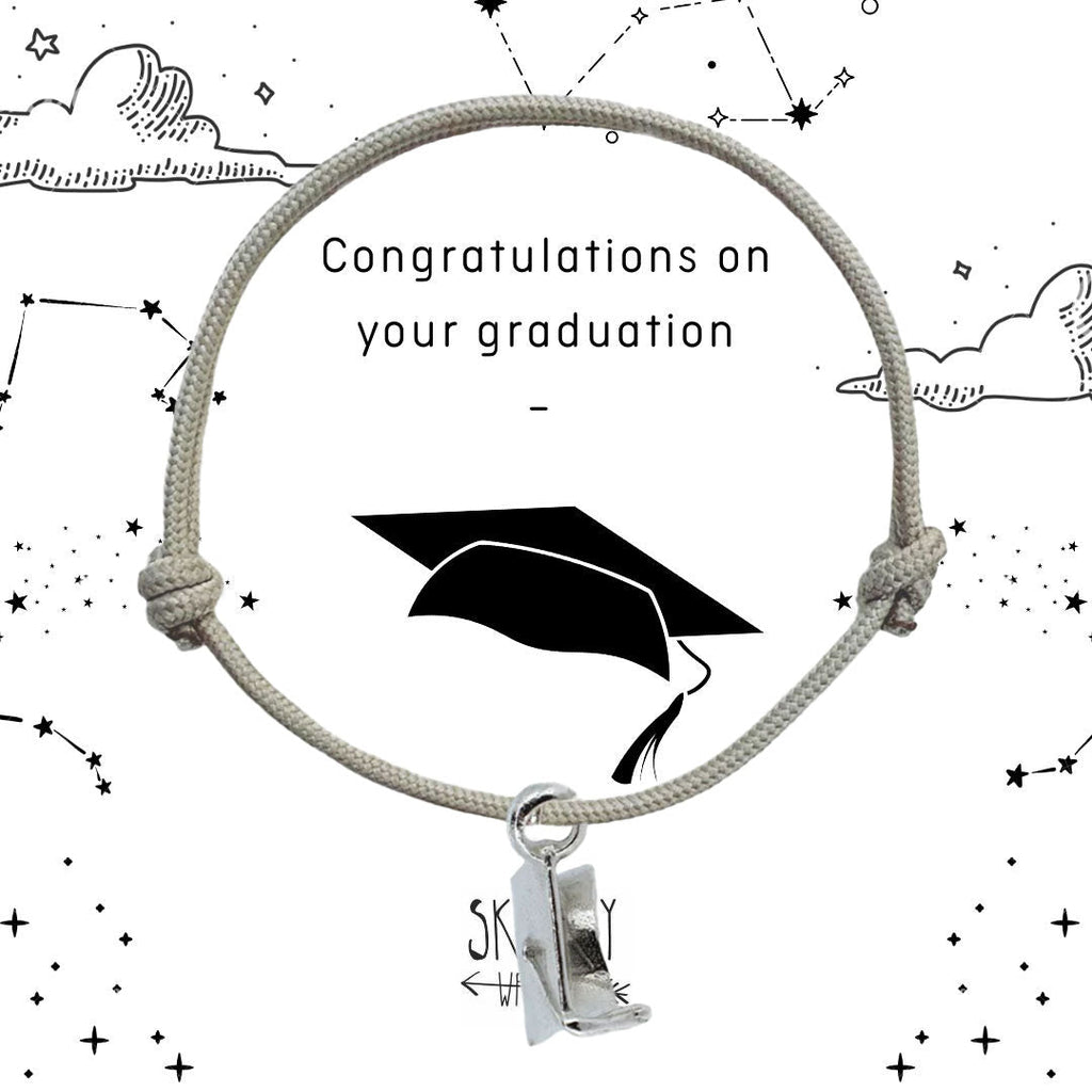 Graduation Rope Bracelet in Sterling Silver