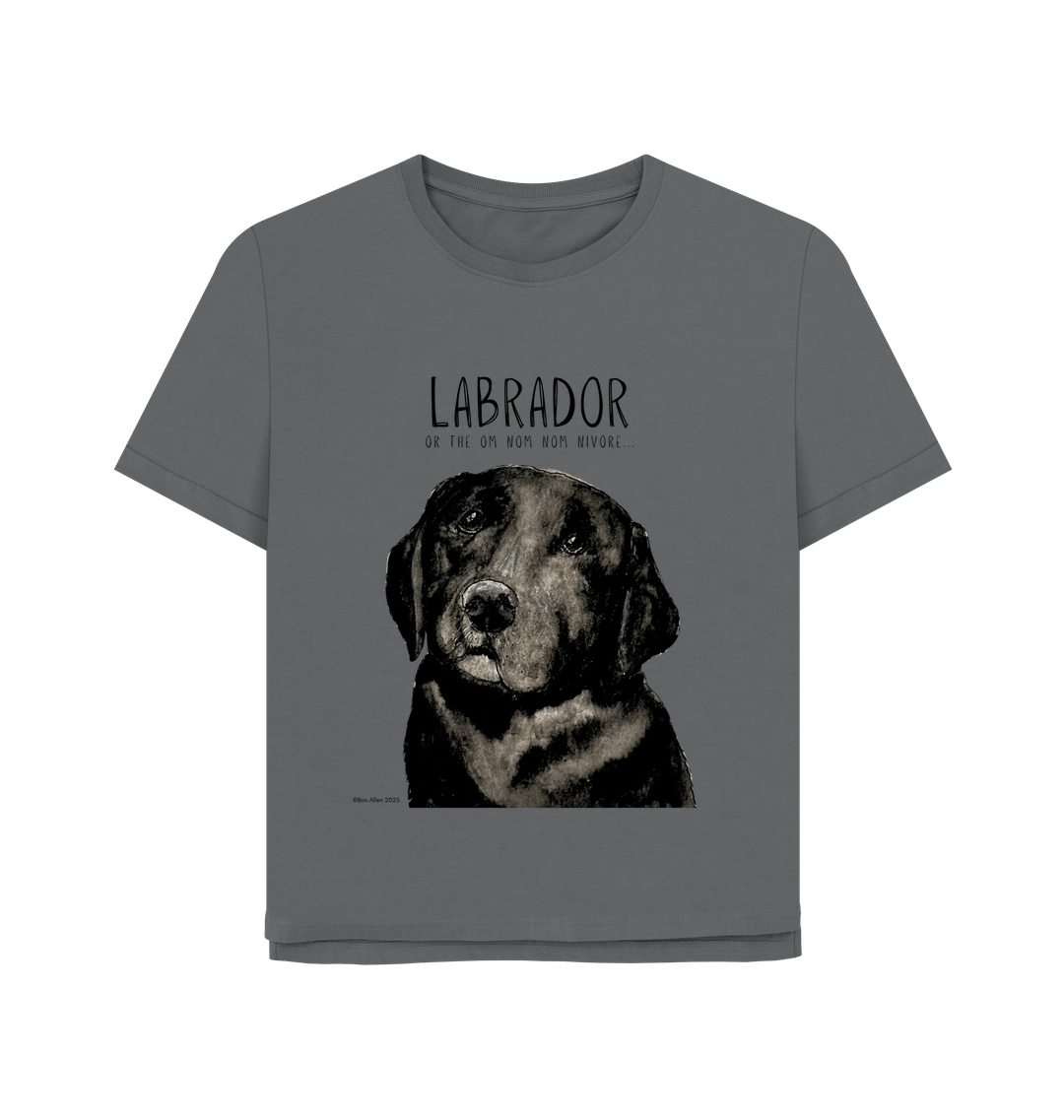 Feed Me Snacks and Compliments Black Labrador Relaxed Fit Tee
