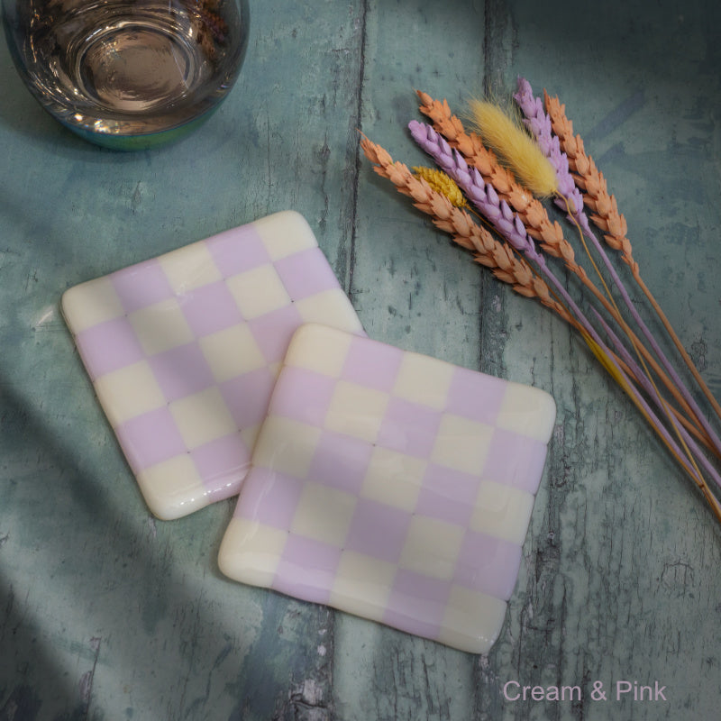 10cm Chequered Dual Coloured Coaster Bullseye Collection