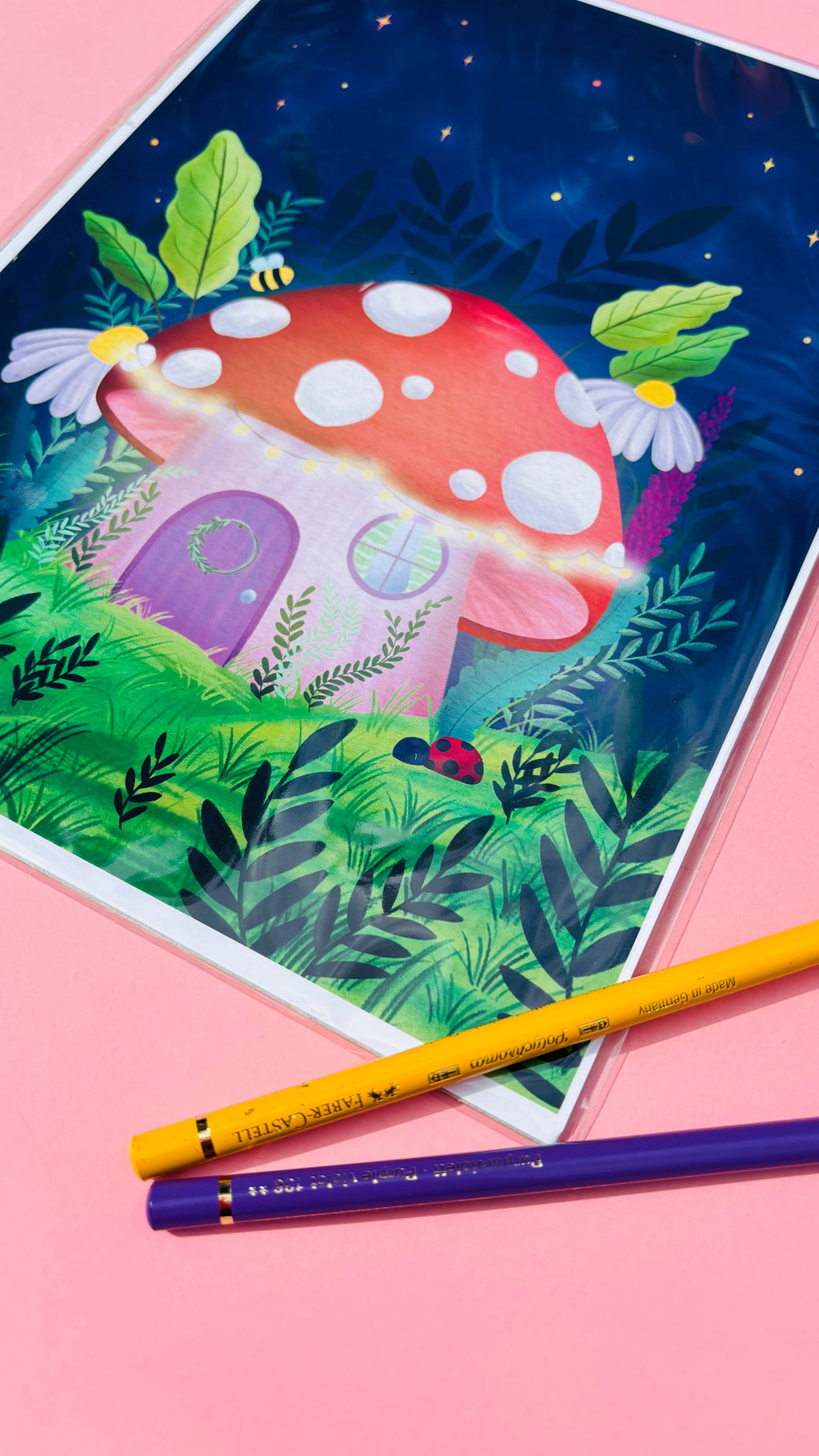 Whimsical Toadstool Art Print Fairycore Wall Art Multiple Sizes