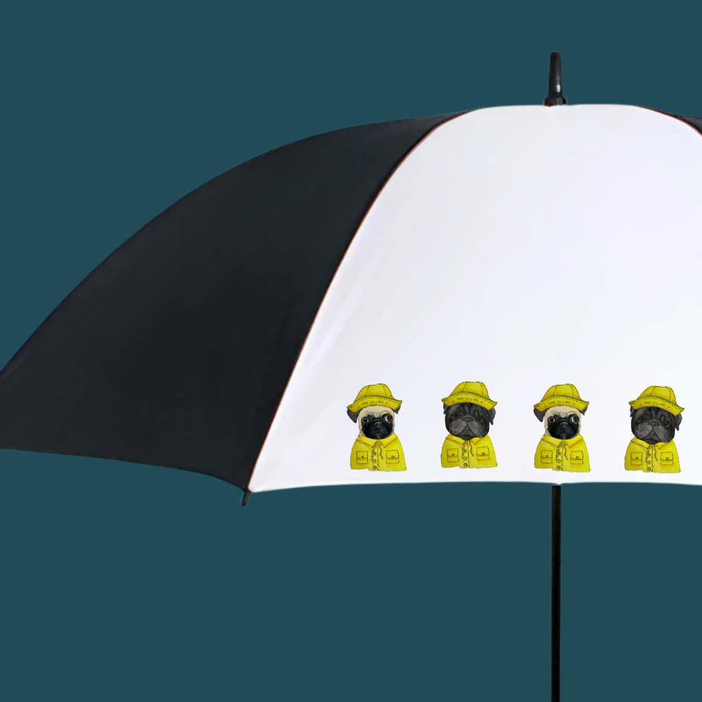 Pug in Raincoat Golf Umbrella