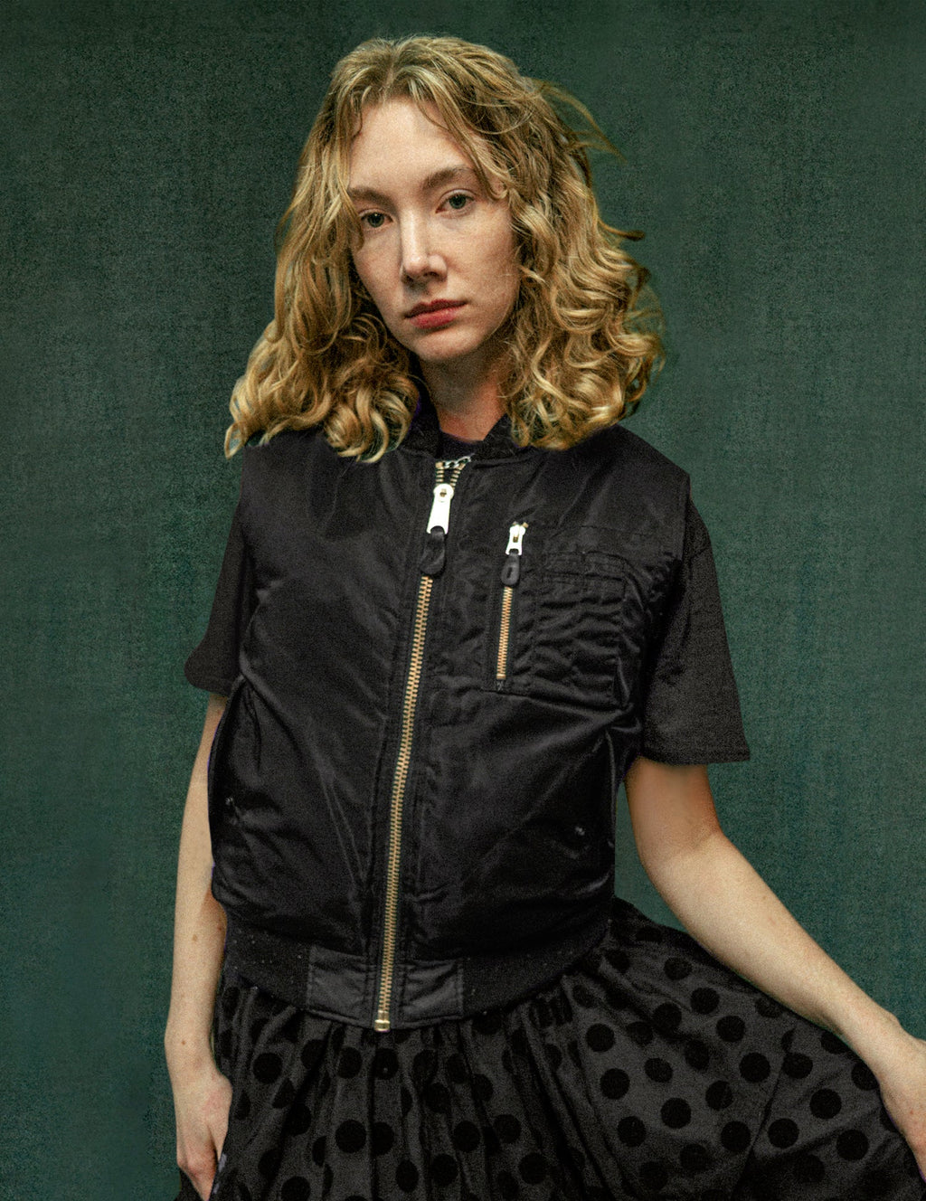 Saint Bomber Gilet in Black