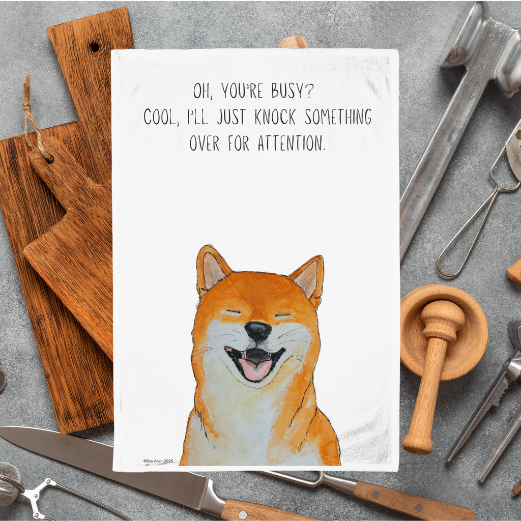 Shiba Inu Chaos Coordinator Tea Towel