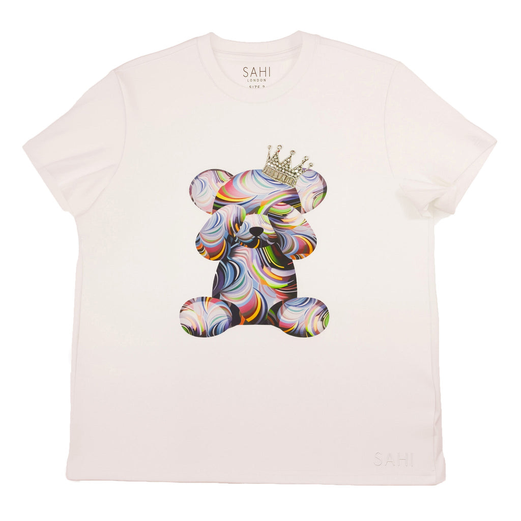 Cotton Bear Printed and Embroidered T-Shirt