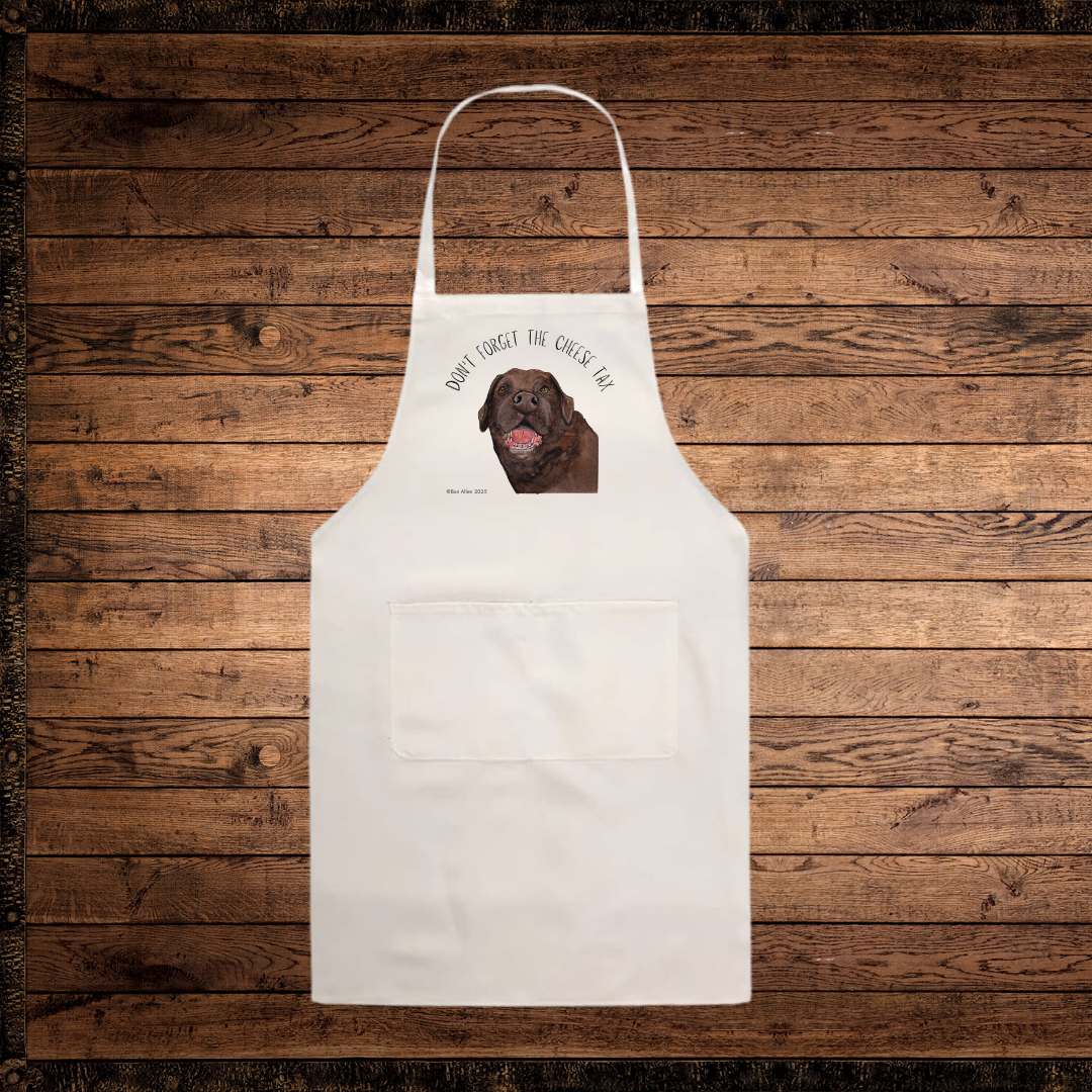 Labrador Cooking Apron with Cheese Tax Design
