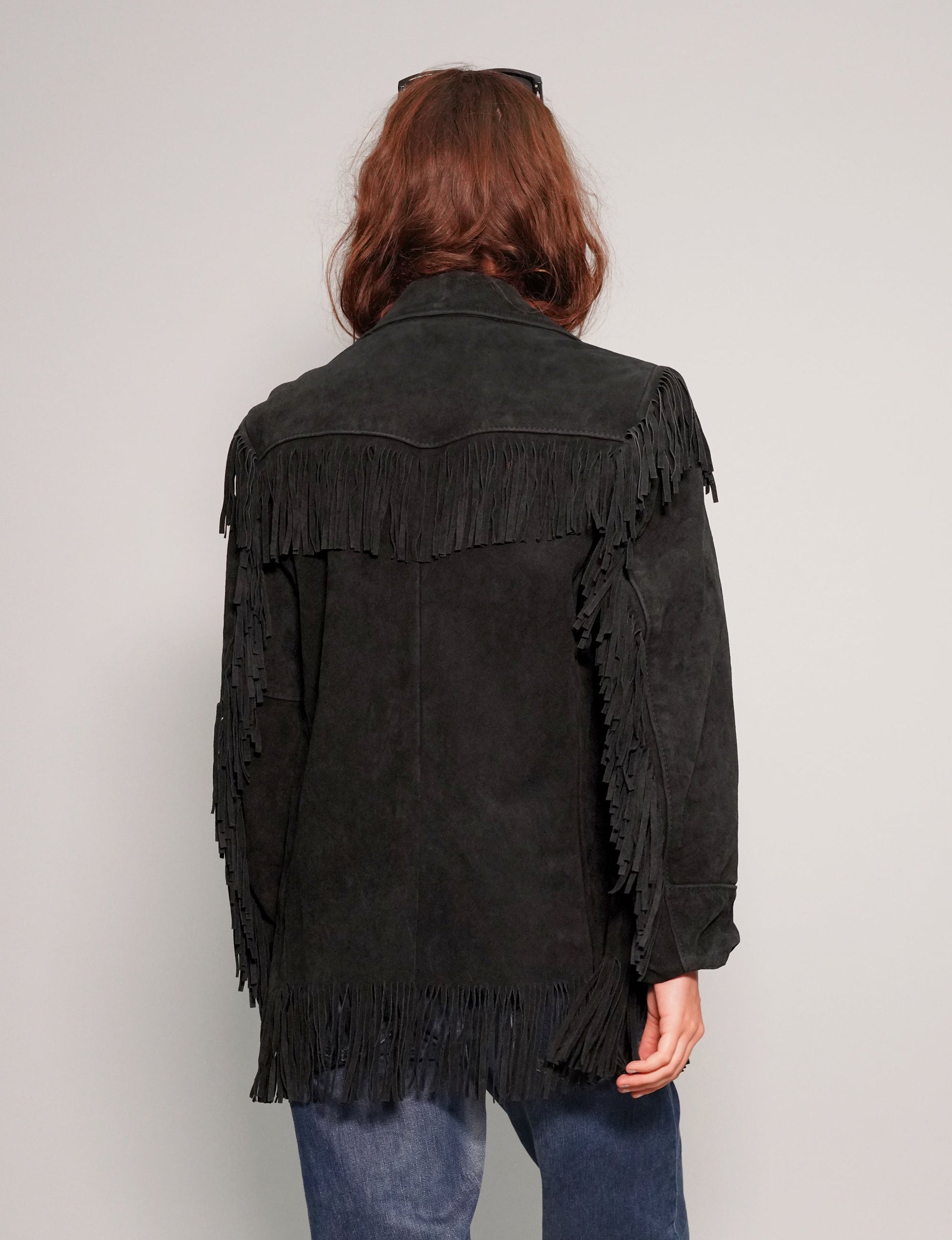 Black Leather Cowgirl Coat
