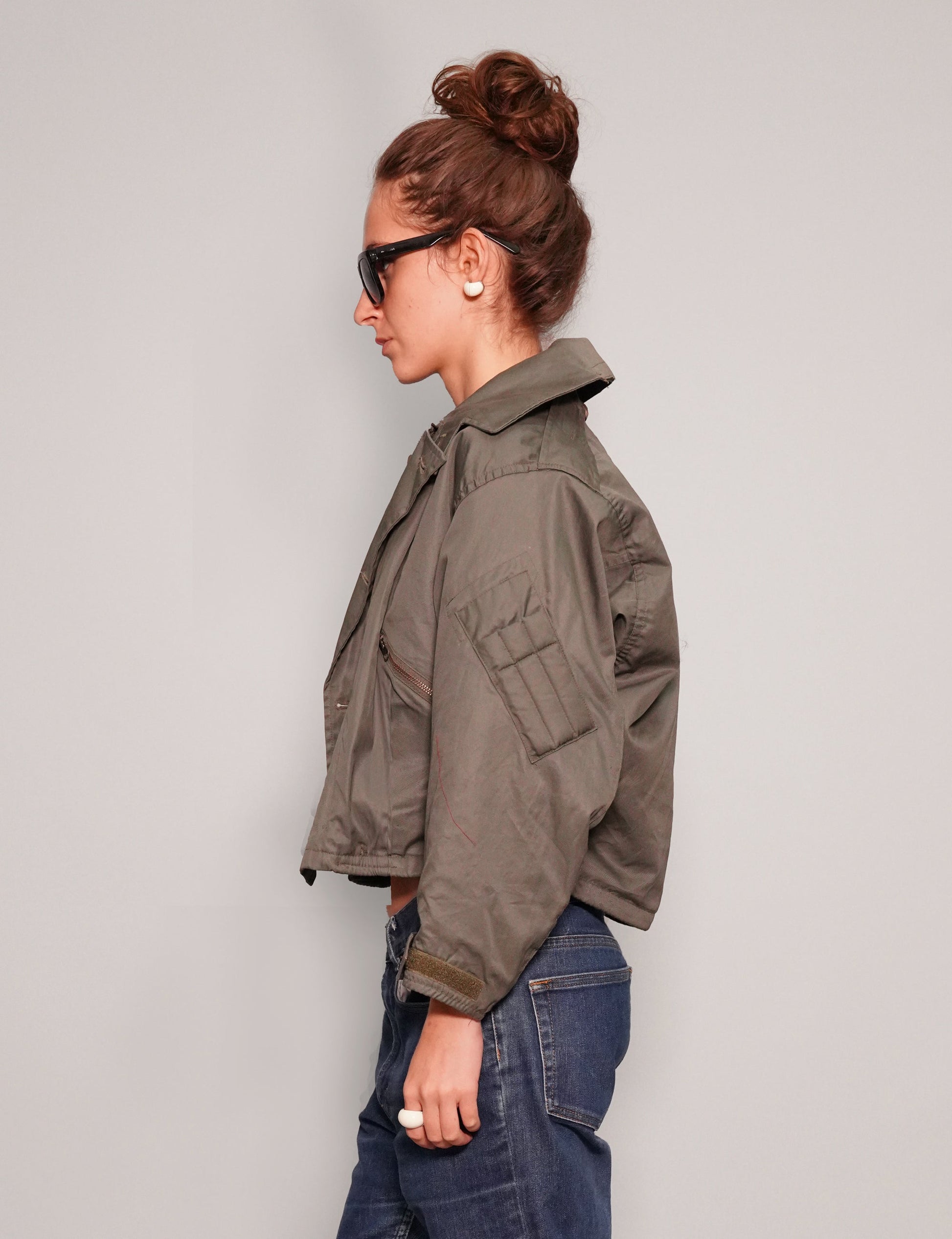 Vintage Aircrew Jacket in Grey Brown