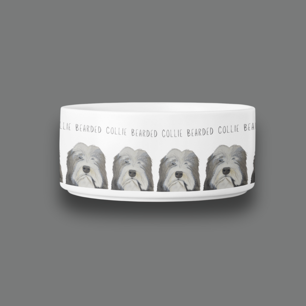 Handcrafted Ceramic Bowl for Bearded Collies