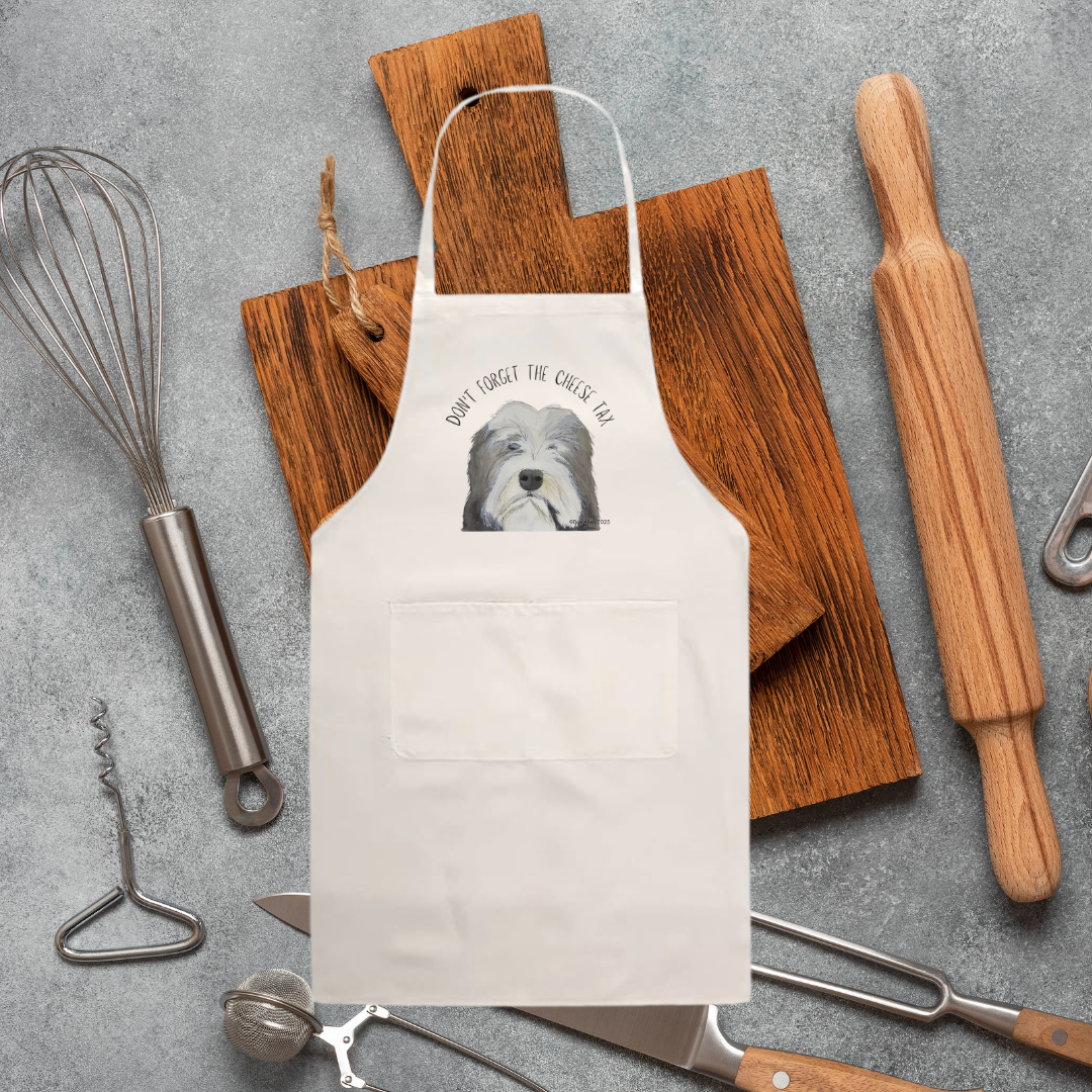 Bearded Collie Cheese Tax Apron