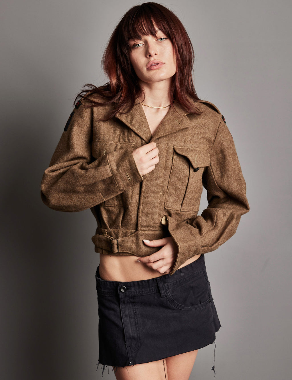 Vintage WW2 Battle Dress Smock Khaki Wool