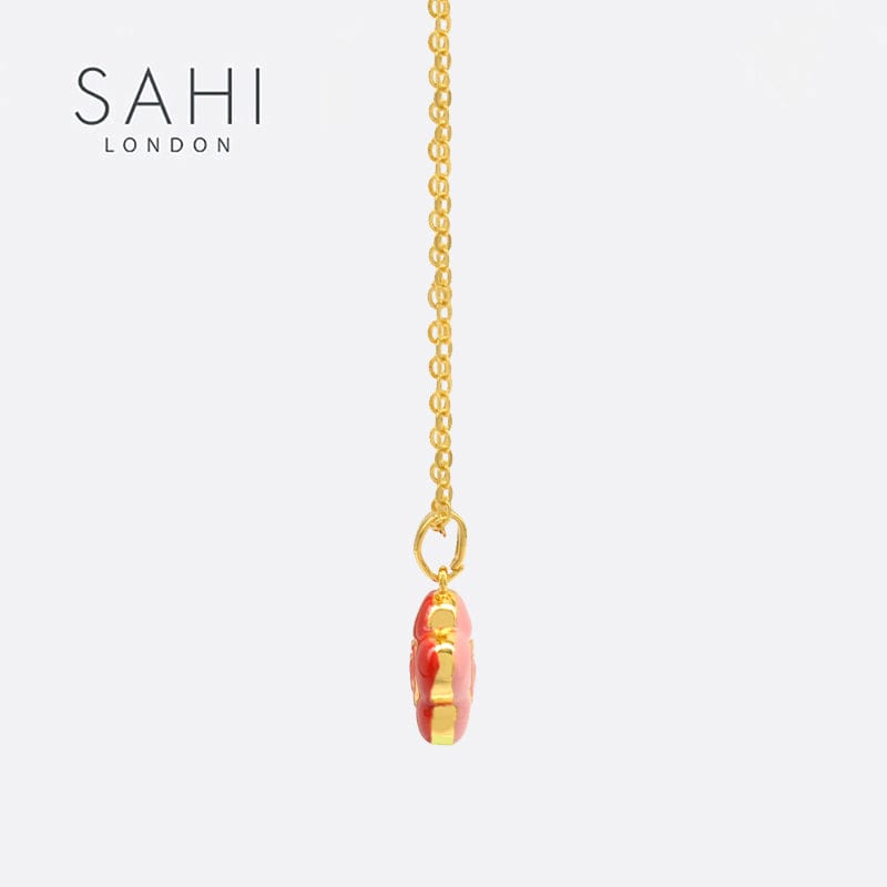 Little Flower Flip Pendant Necklace in Gold
