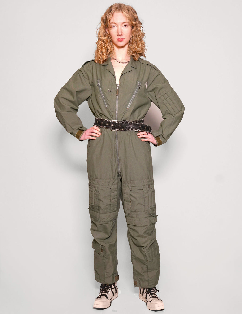 Khaki Party Back Jumpsuit with Sequin Detail