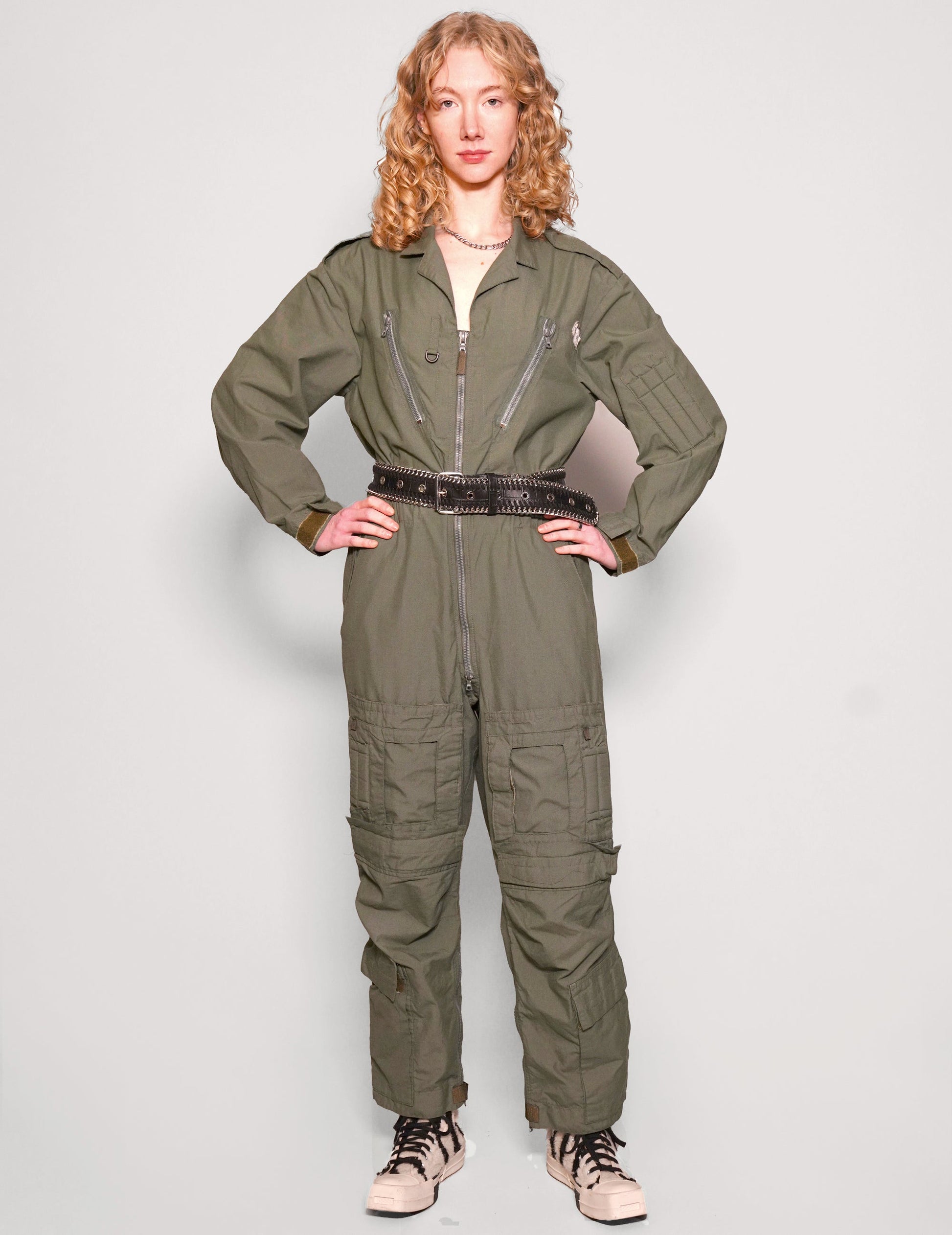 Khaki Party Back Jumpsuit with Sequin Detail