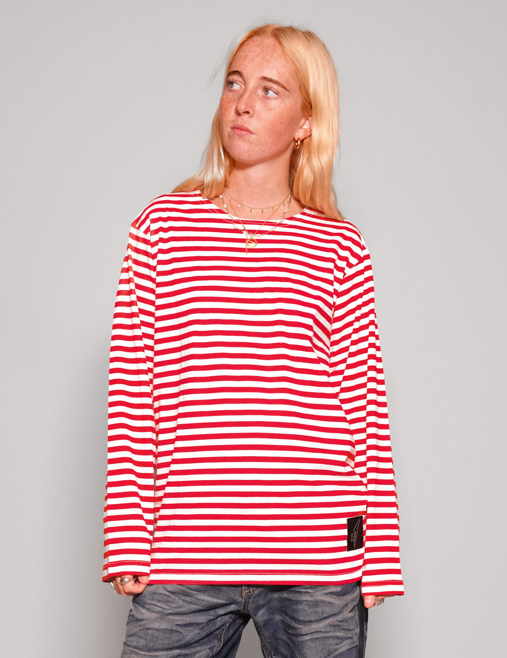 Vintage Red Stripe Long Sleeve T Shirt