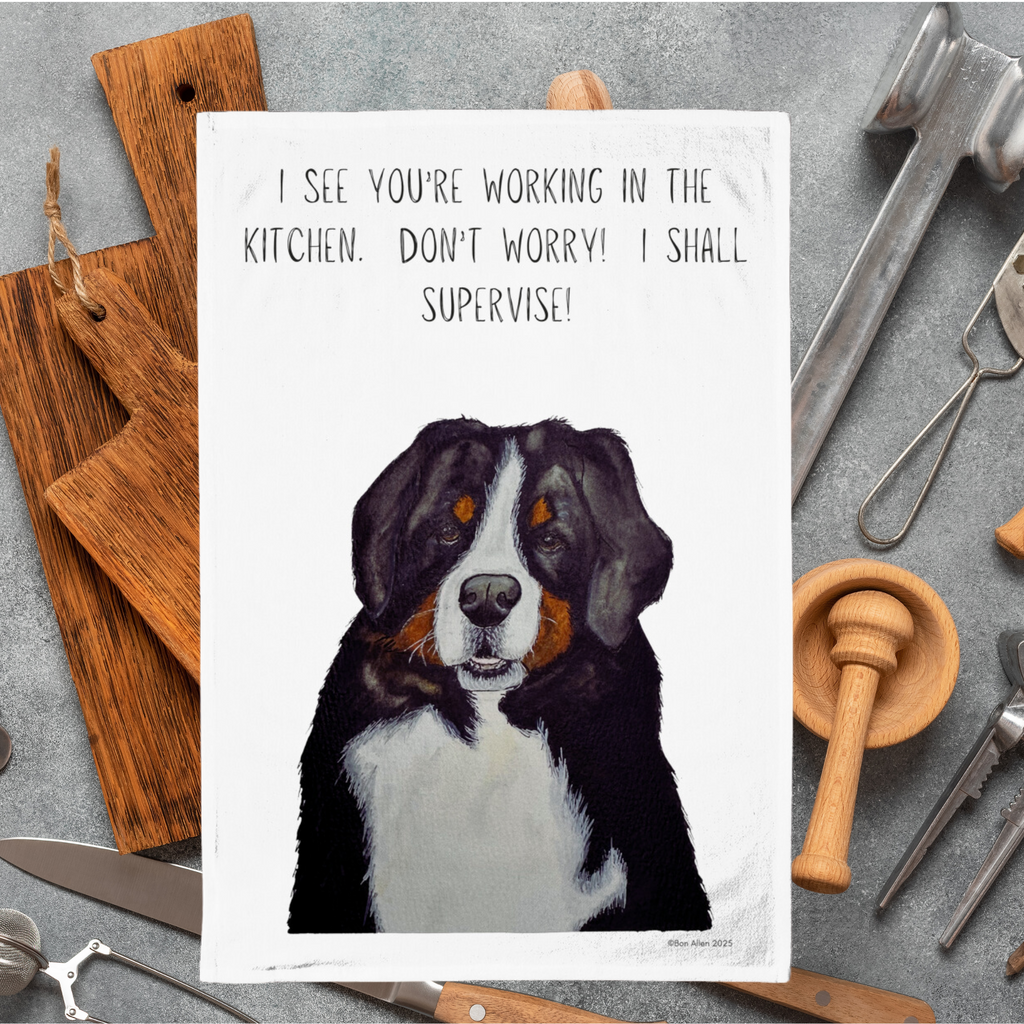 Bernese Mountain Dog Tea Towel