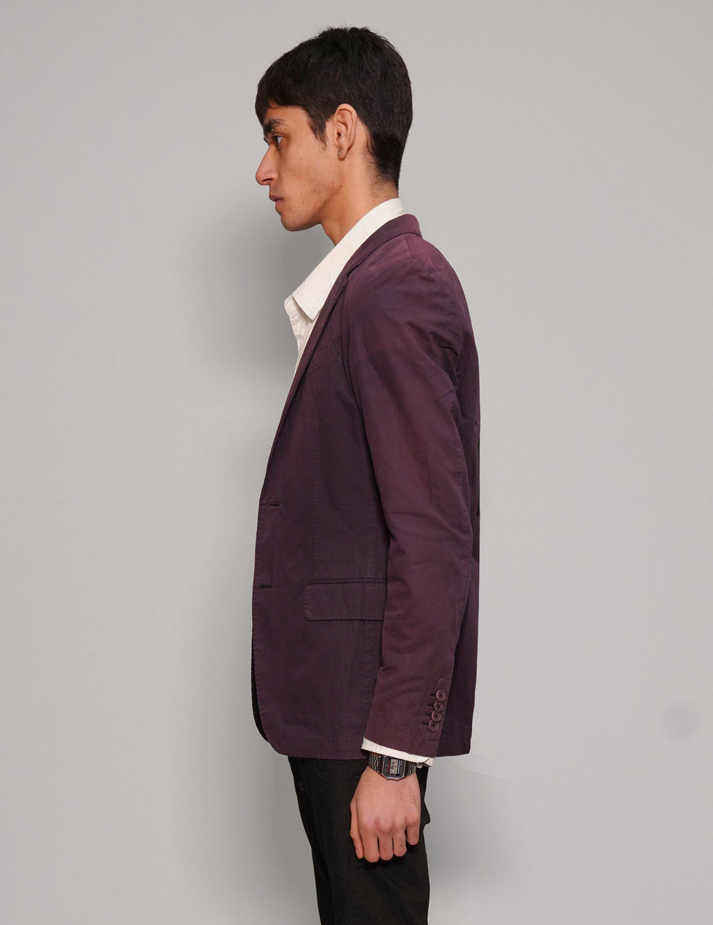 Purple Cotton Blazer in Vintage Condition
