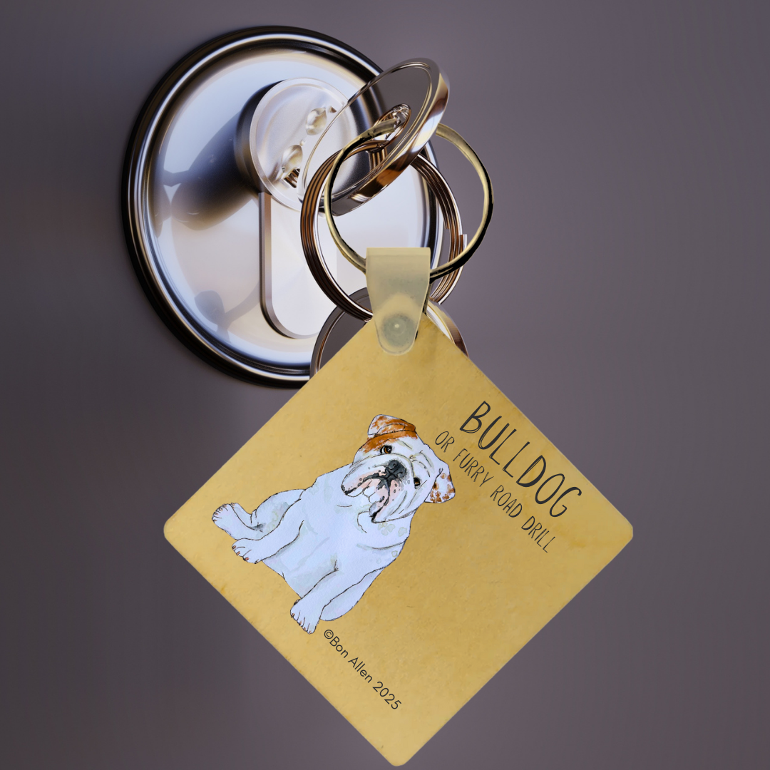 Bulldog Key Keeper Wooden Keyring