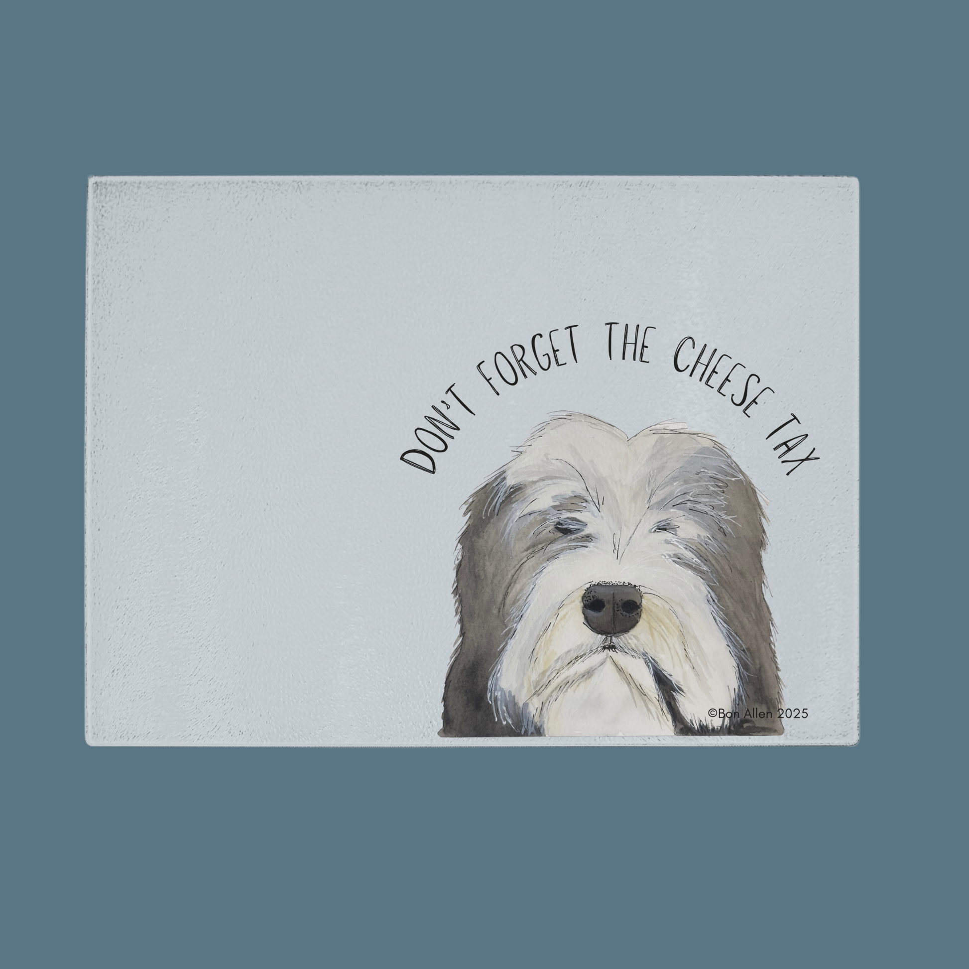 Bearded Collie Cheese Tax Chopping Board
