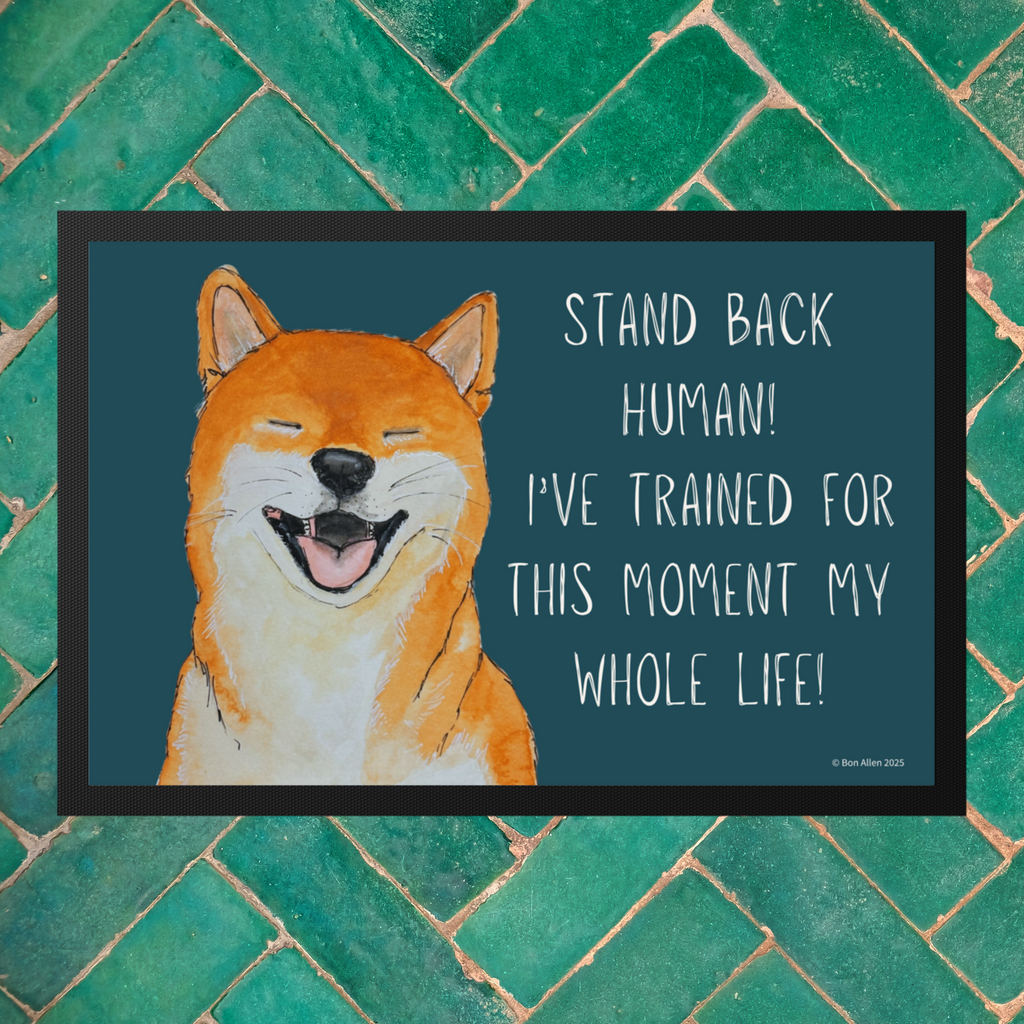 Stand Back Human Shiba Inu Door Mat