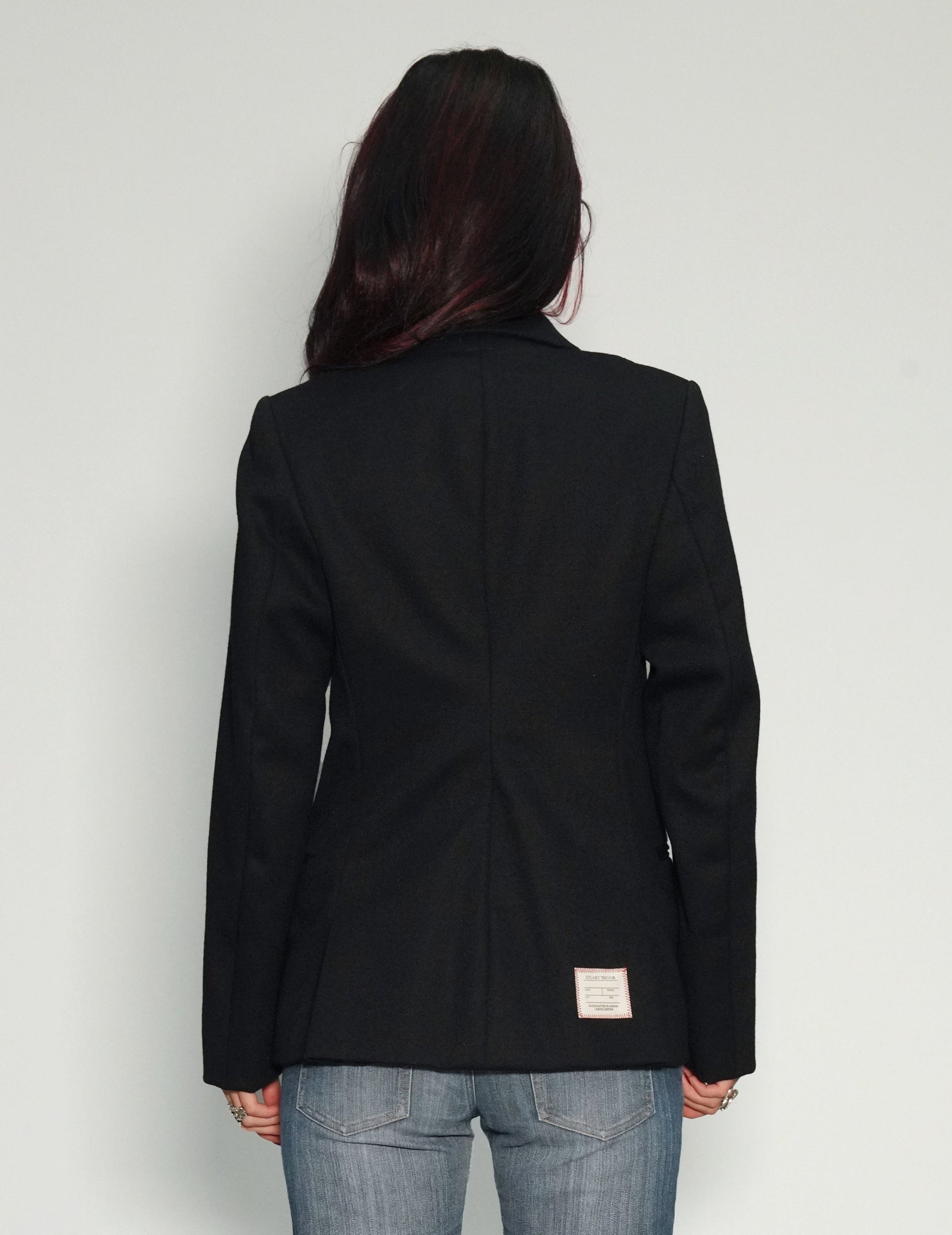 Vintage Black Double Breasted Blazer Wool