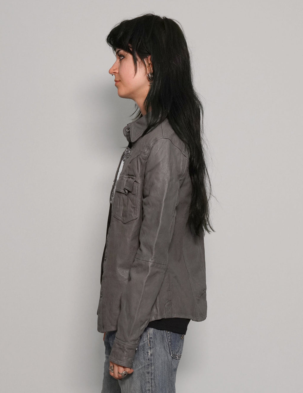 Grey Leather Jacket Immortal