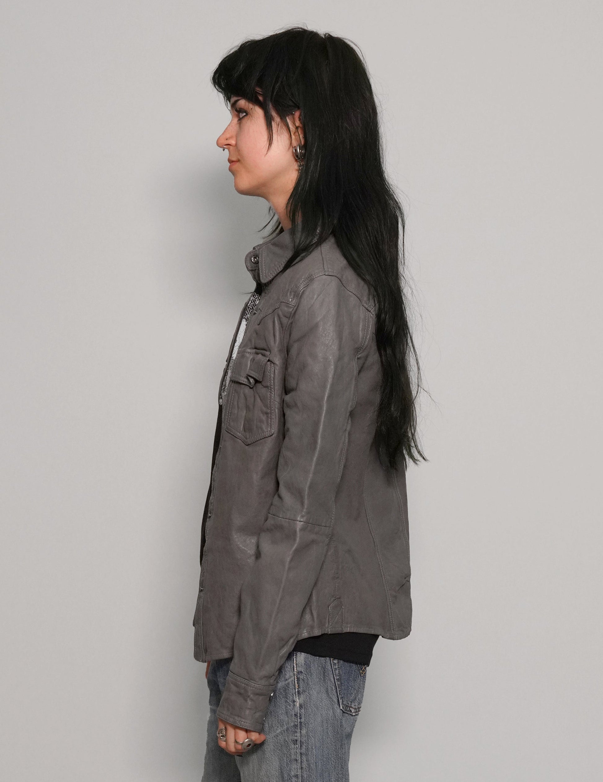Grey Leather Jacket Immortal