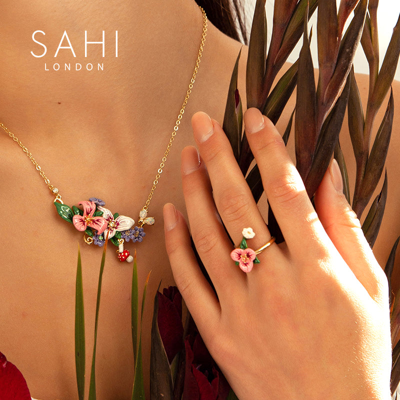 Enchanting Garden Pink Adjustable Ring