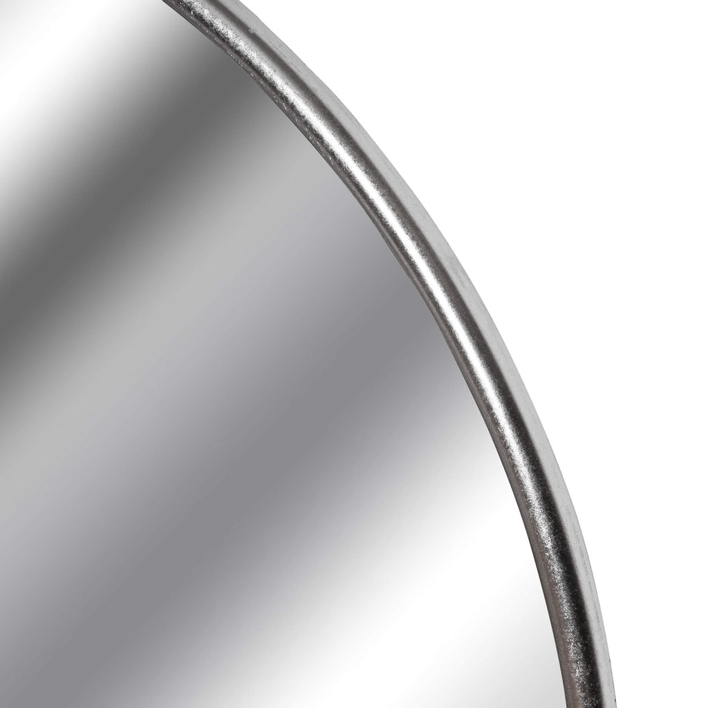 Oversized 125cm silver foil wall mirror with circular design for elegant home decor by sostter at brixbailey.com