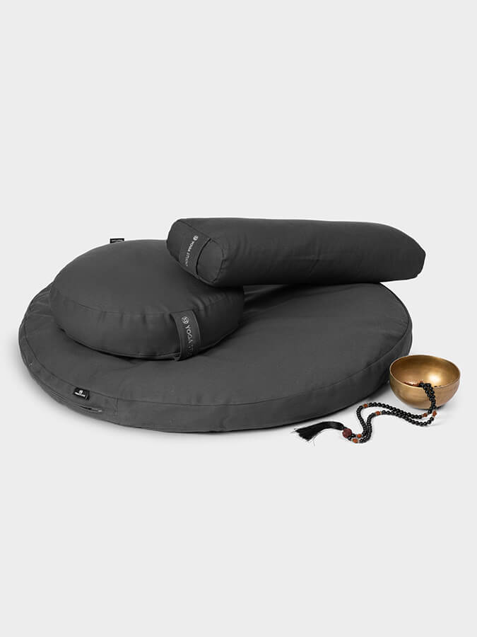 Organic Round Meditation Cushion Kit with Zafu and Bolster