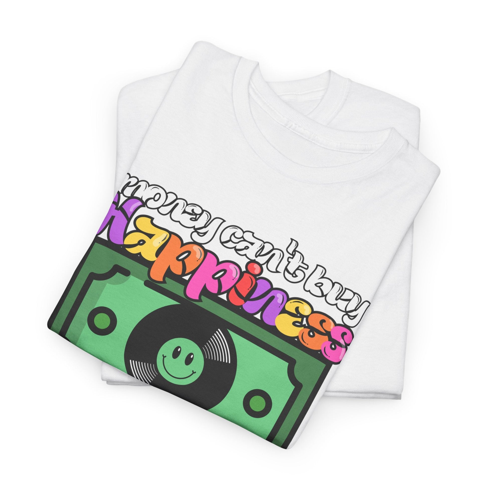 Money Can't Buy Happiness Men's Vinyl Record T-Shirt