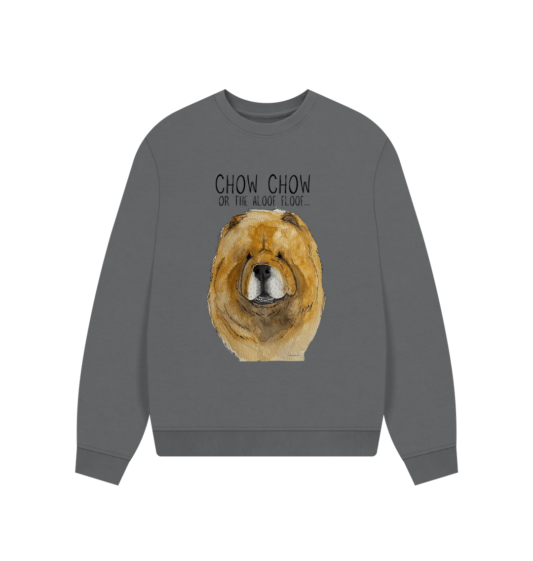 Red Chow Chow Oversized Sweatshirt for Women