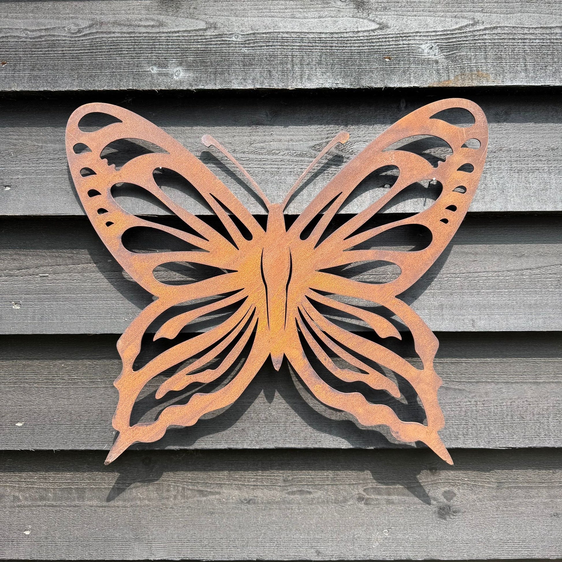 Large Rusty Metal Butterfly Wall Art Decoration