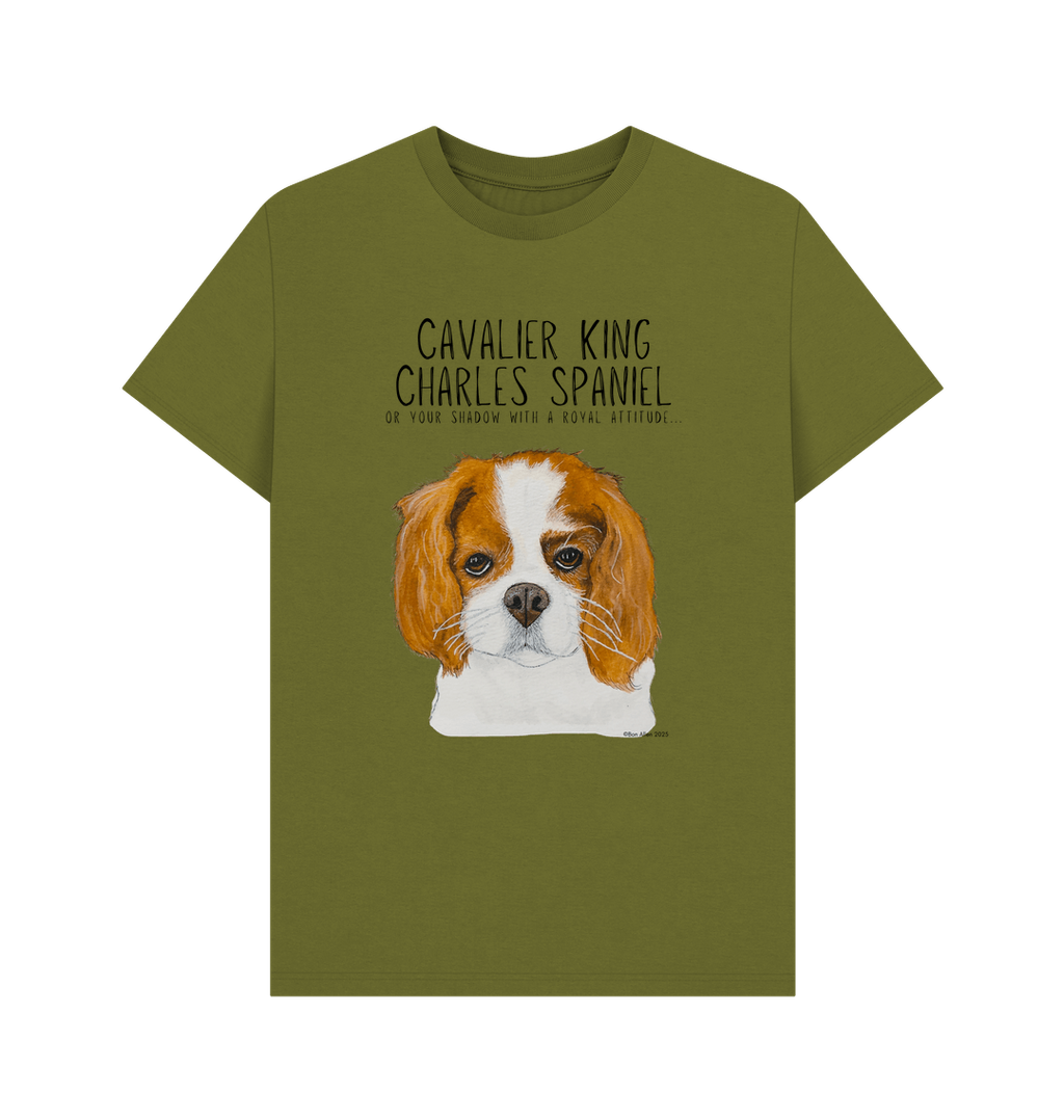 Obey the Crown Sustainable Mens T-Shirt with Cavalier King Charles Spaniel