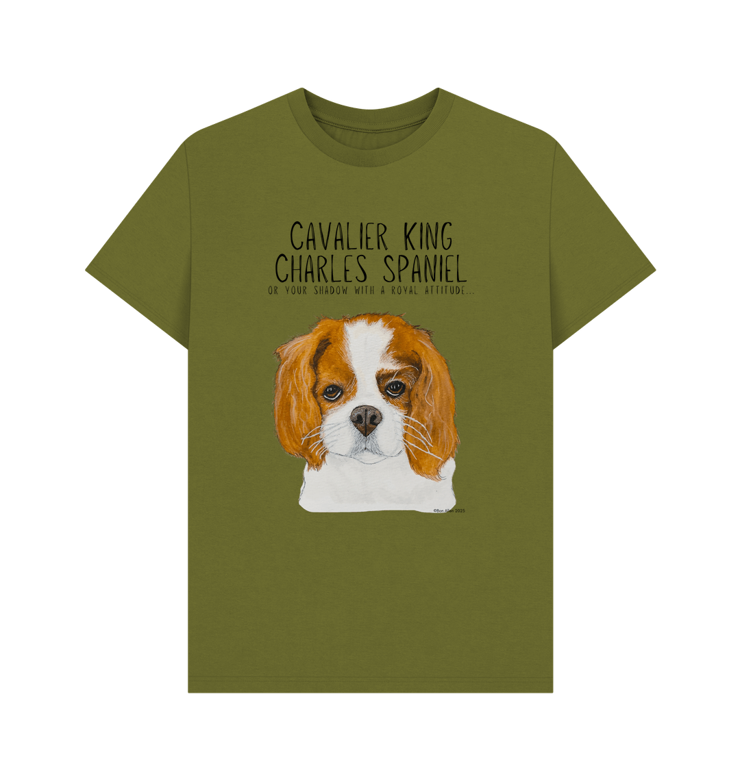 Obey the Crown Sustainable Mens T-Shirt with Cavalier King Charles Spaniel