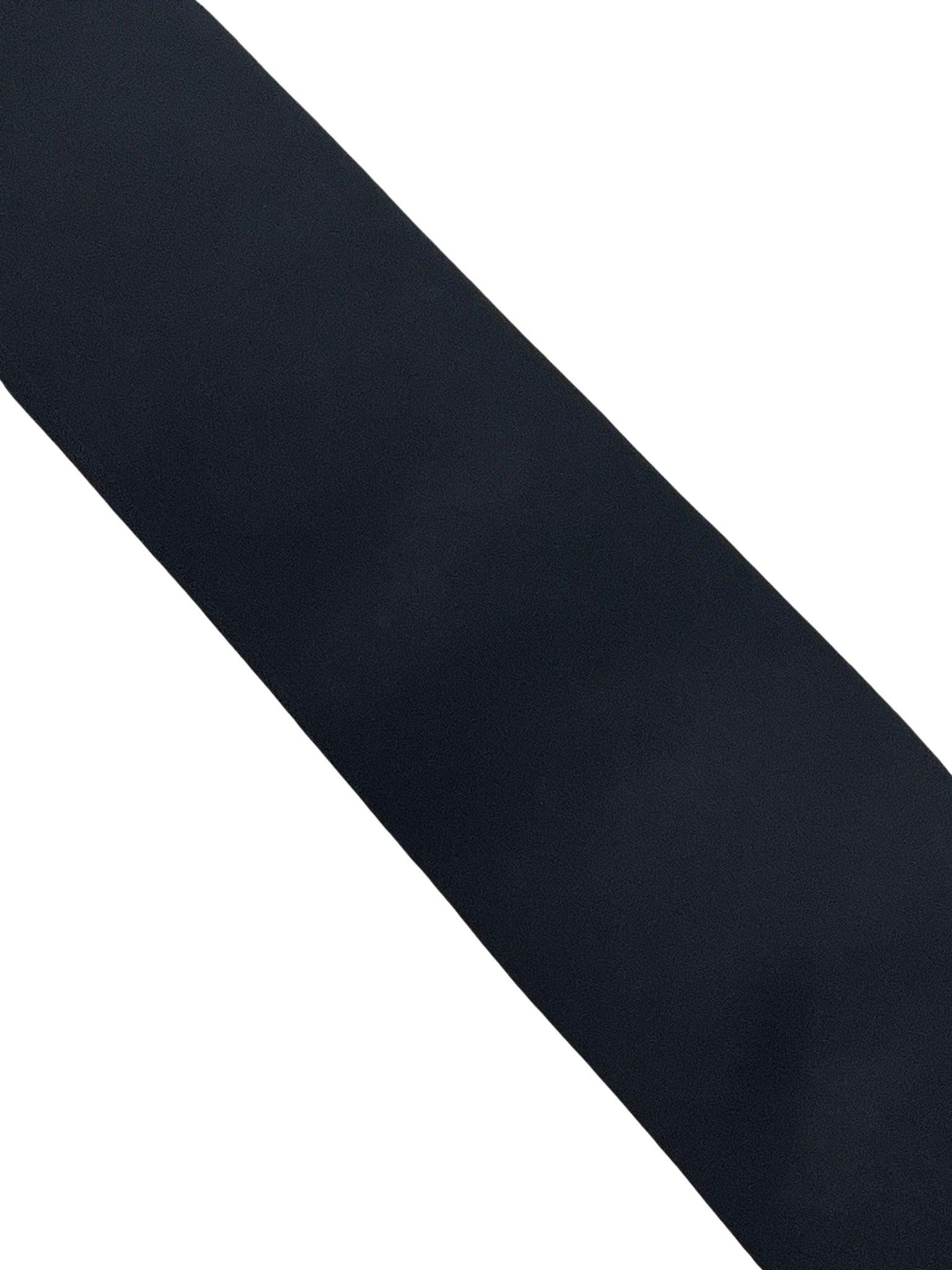 Plain Black Bamboo Tie and Pocket Square Set