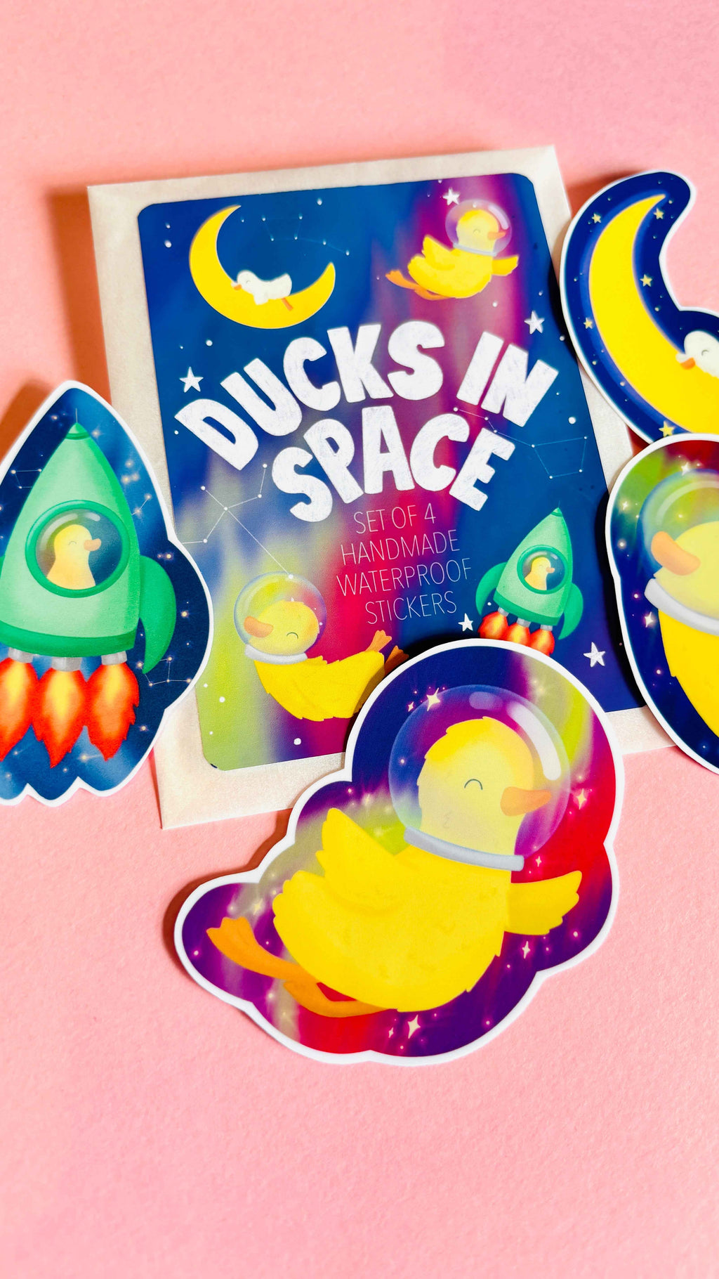 Space Duck Vinyl Sticker Set of 4