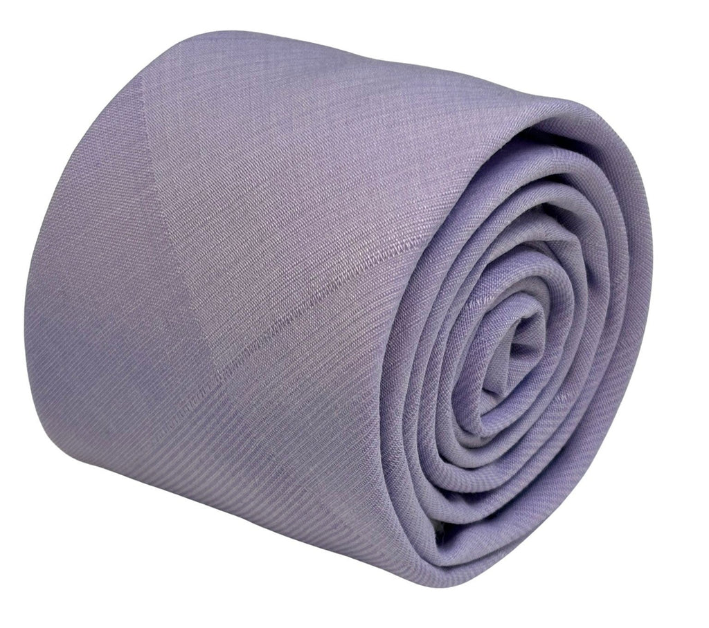 Lilac Lavender Cotton Tie with Floral Pattern