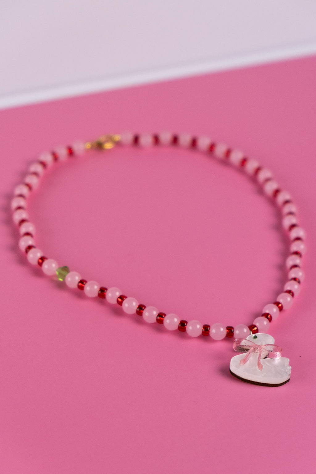 Rose Quartz Swan Necklace