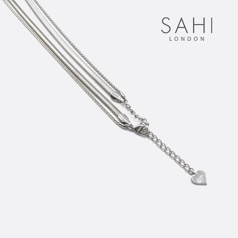 Love Heart Enamel Collar Pendant Necklace in Silver and Violet