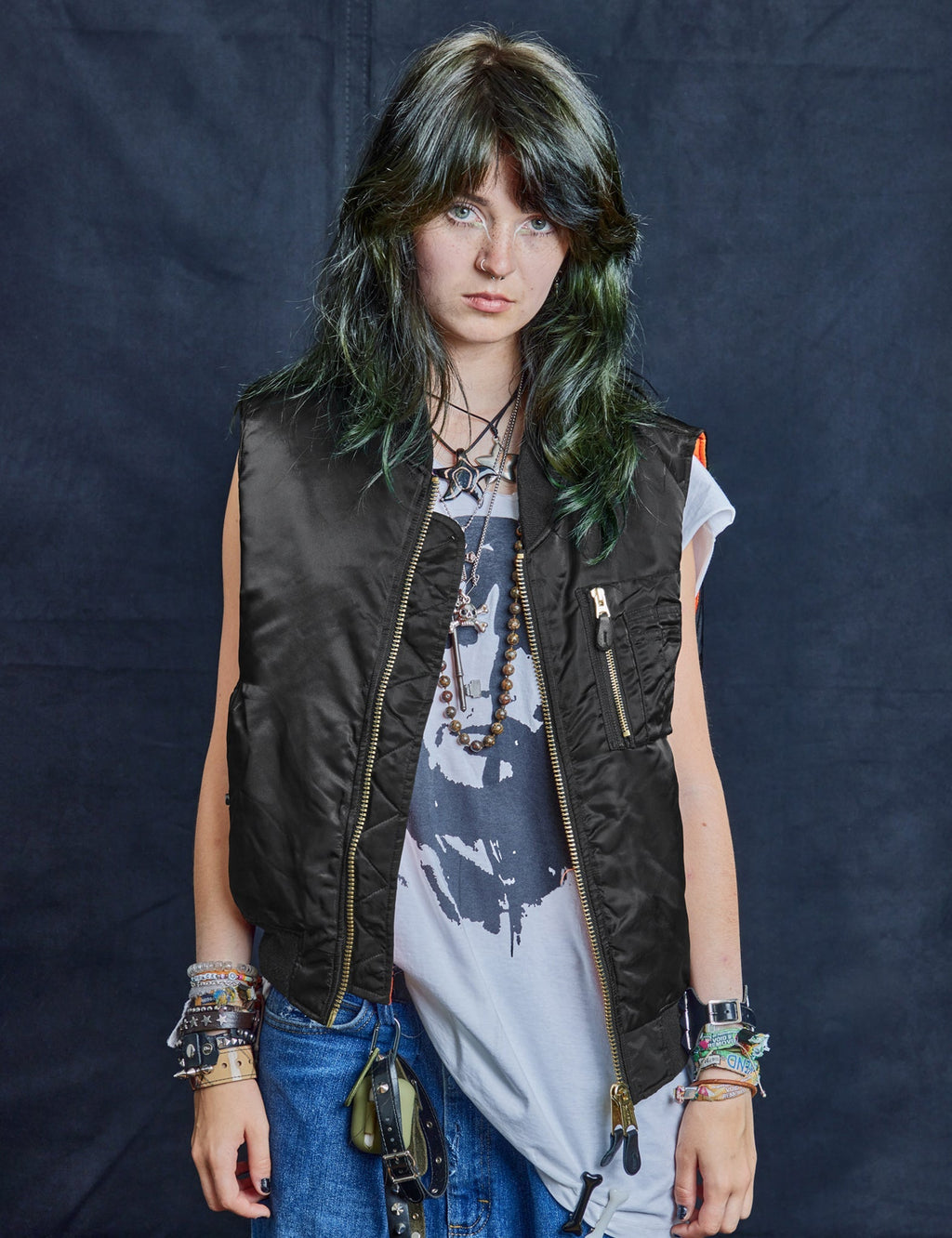 Saint Bomber Gilet in Black