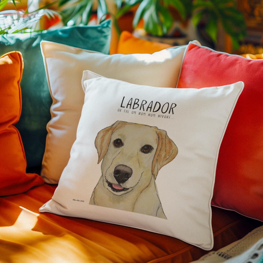 Labrador Om Nom Nomnivore Cushion Cover