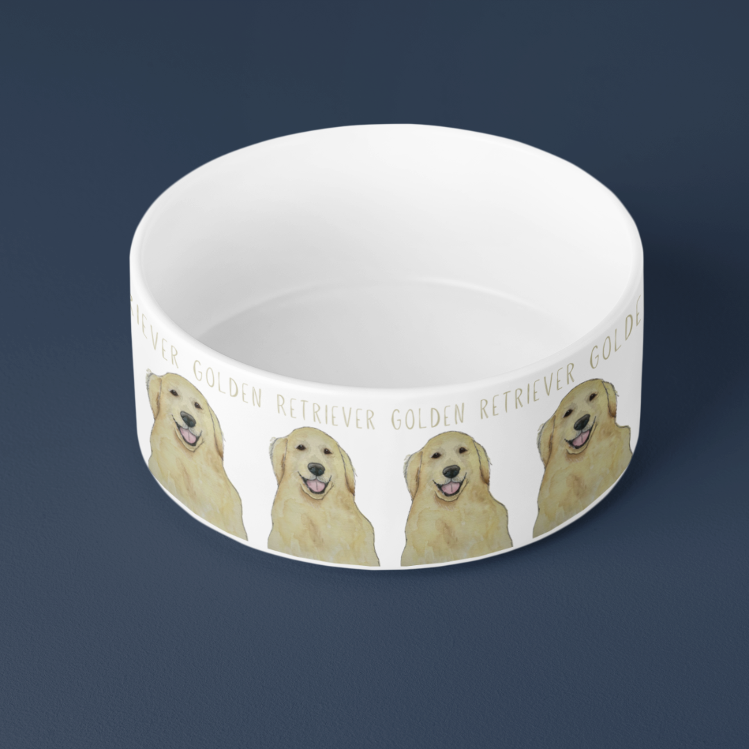 Gourmet Pet Bowl in Golden Ceramic