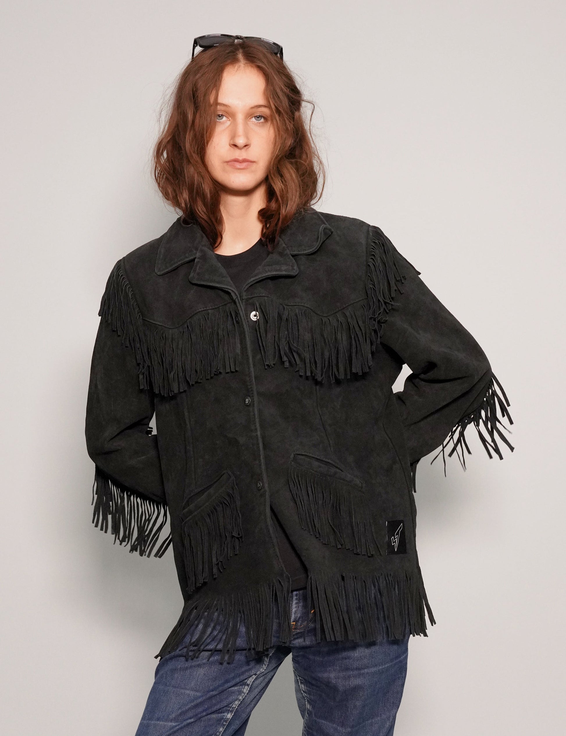 Black Leather Cowgirl Coat