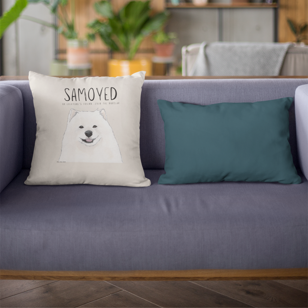 Samoyed Cushion Cover Everyone's Friend Even the Burglar