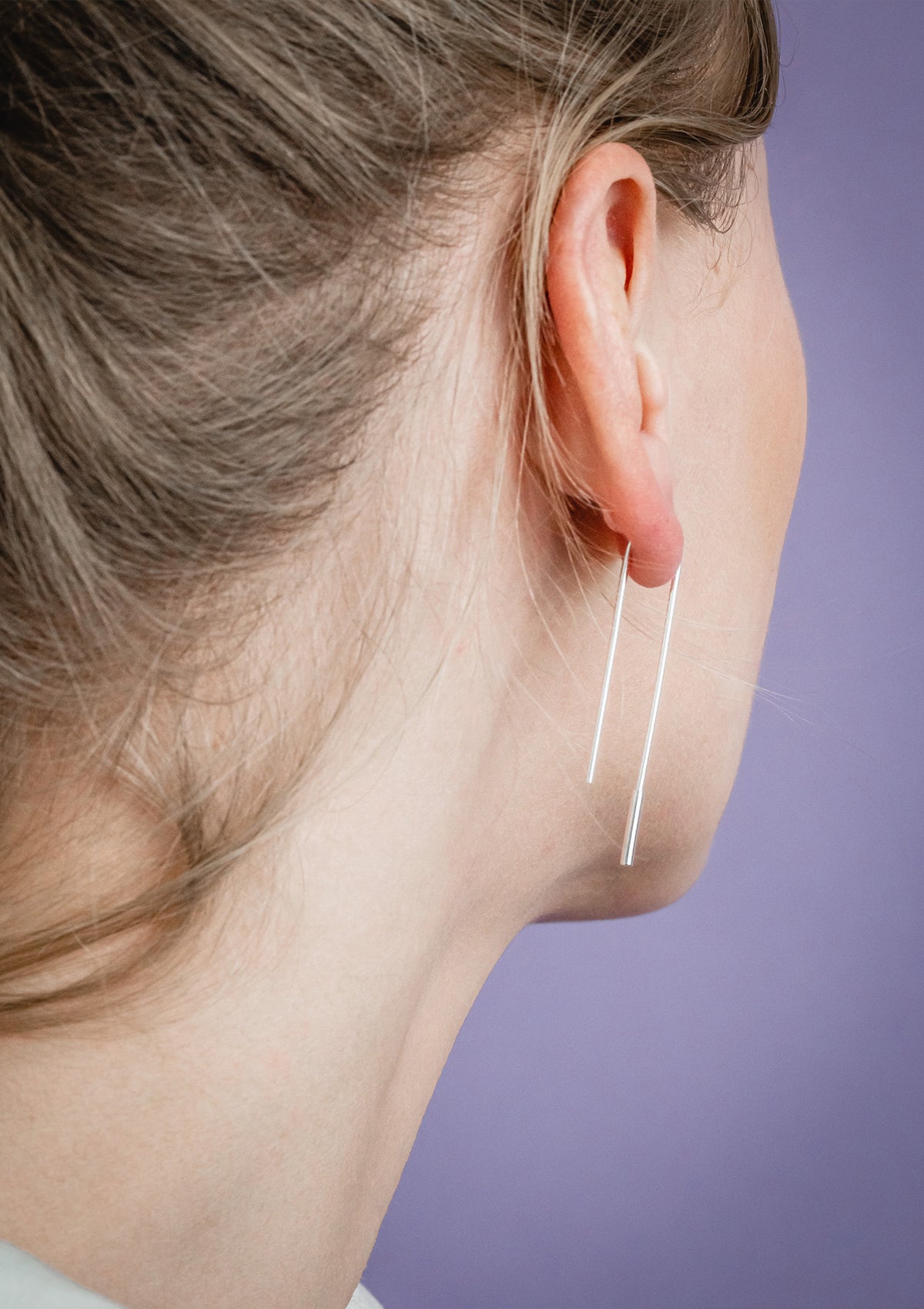 Minimalist U-Shaped Silver Earrings by Maarja Palu – Sleek & Modern by Maarja Palu at www.brixbailey.com