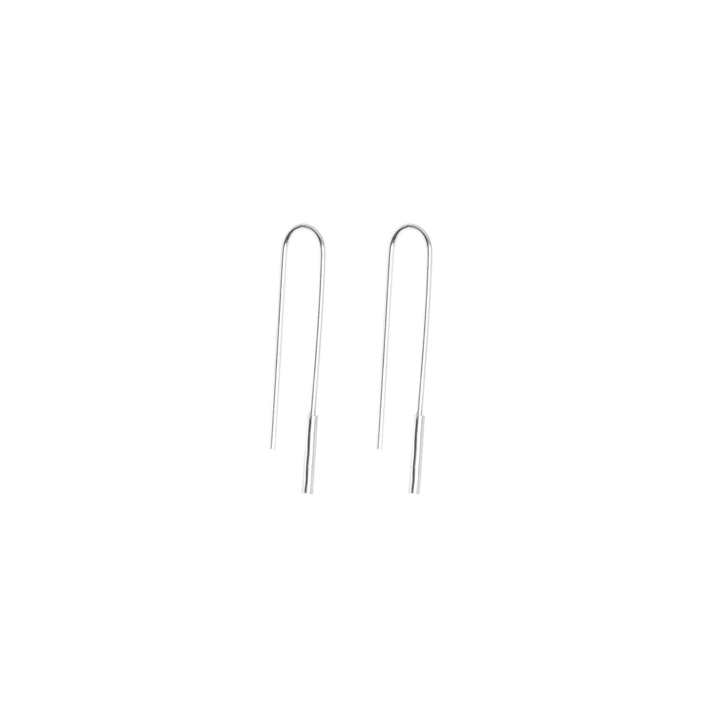 Elegant Minimalist U-Shaped Silver Earrings by Maarja Palu by Maarja Palu at www.brixbailey.com
