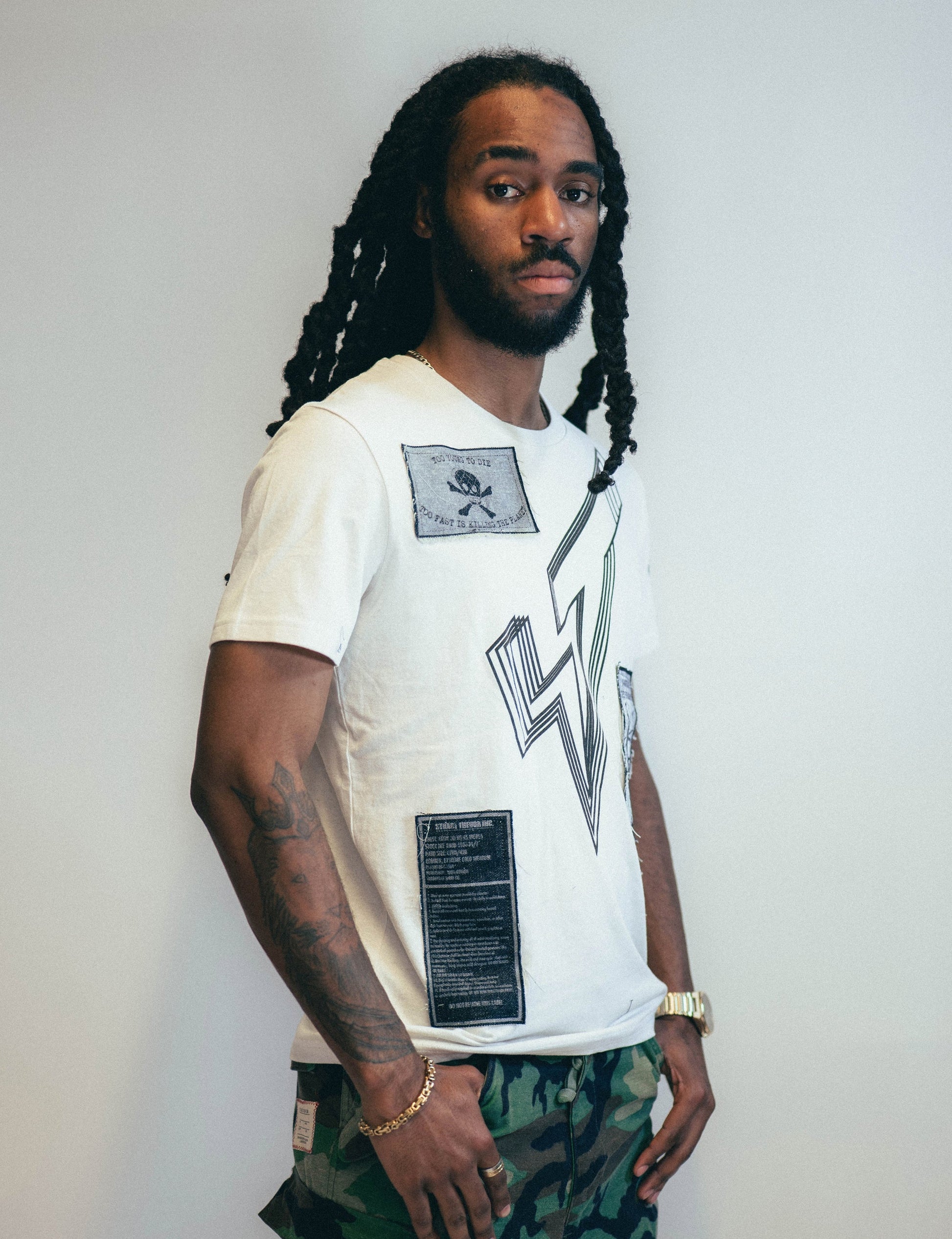 Patched Logo T-Shirt in Ecru